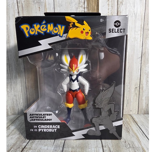 Pokemon Select Series 9 Cinderace Articulated Action Figure Jazwares PKW3429 NEW